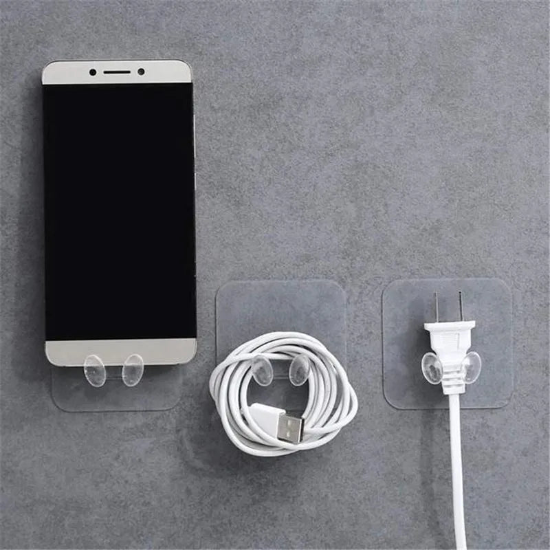 1-10 Pcs Wall Storage Hook Punch-free Power Plug Socket Holder Kitchen Stealth Hook Wall Adhesive Hanger Bathroom
