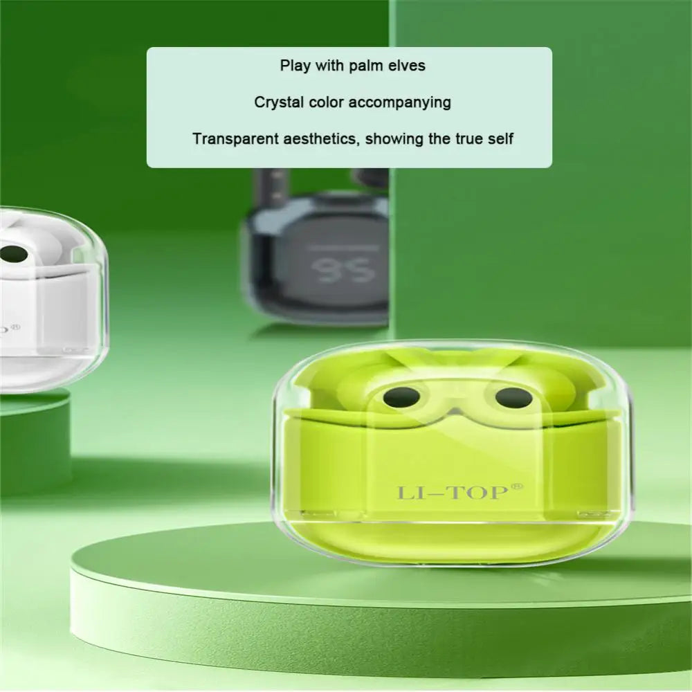 RYRA TWS Bluetooth 5.1 Earphones With Charging Box Wireless Headphone Stereo Sports Transparent Digital Display Earbuds Headsets