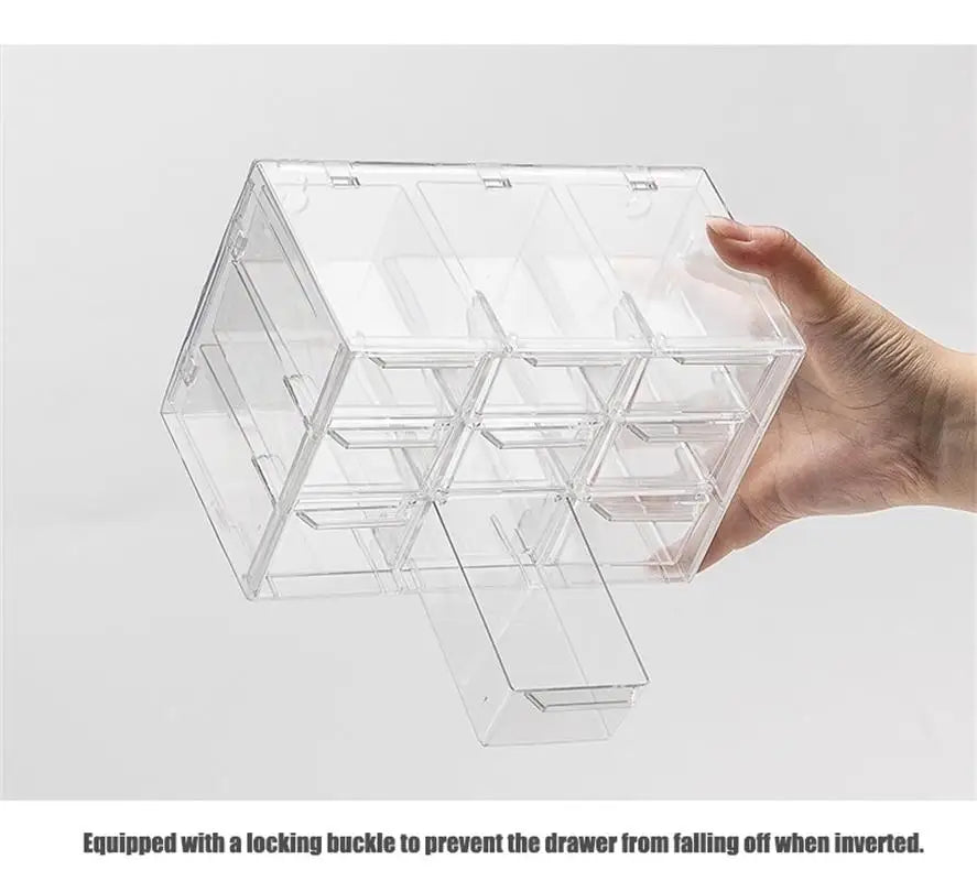 Small Item Storage Multi-grid Clear Plastic Storage Drawers Stackable Storage Containers 3/5/7cells Jewelry Organizing Box